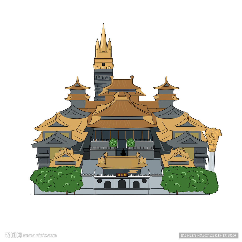 静安寺手绘图