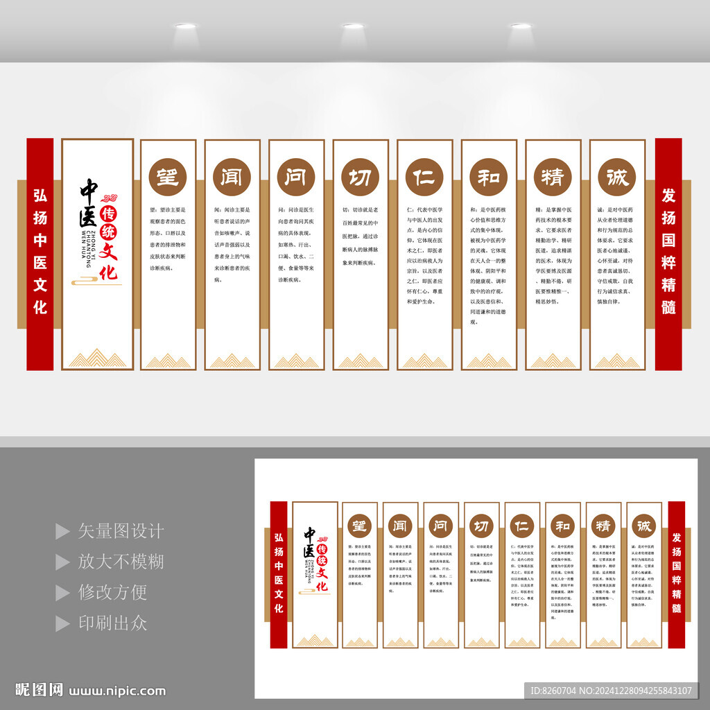 中医展板中医文化墙望闻问切仁和
