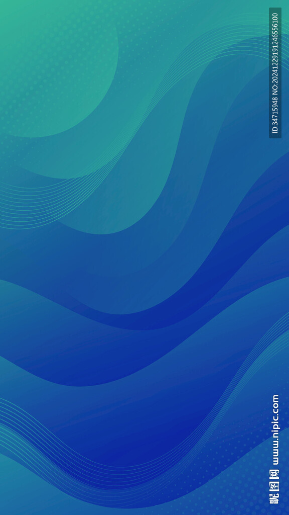 蓝绿色渐变波浪矢量背景