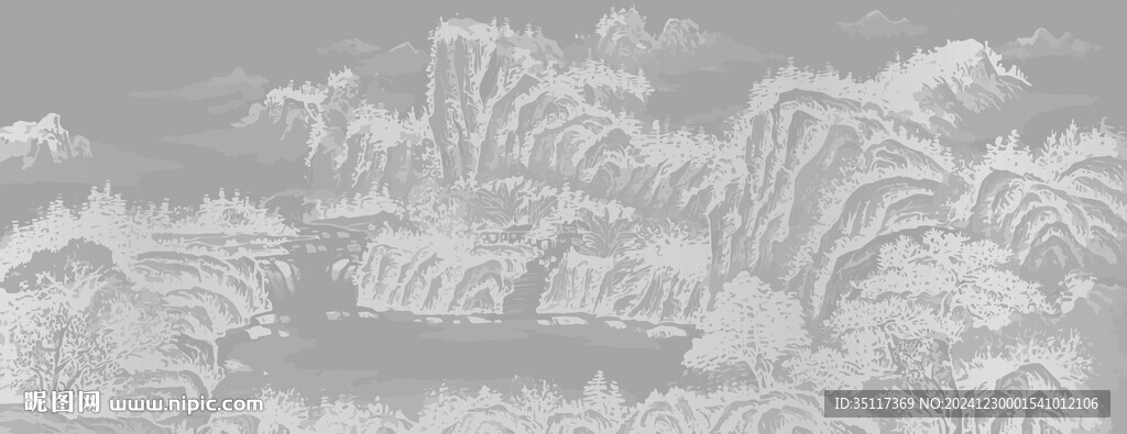 新中式壁纸壁画装饰画