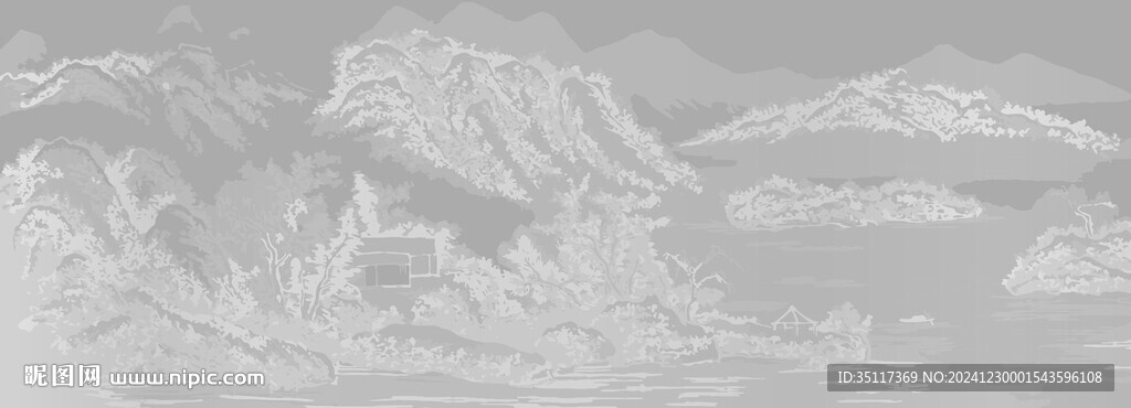 新中式壁纸壁画装饰画