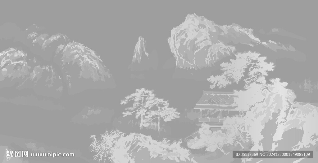 新中式壁纸壁画装饰画