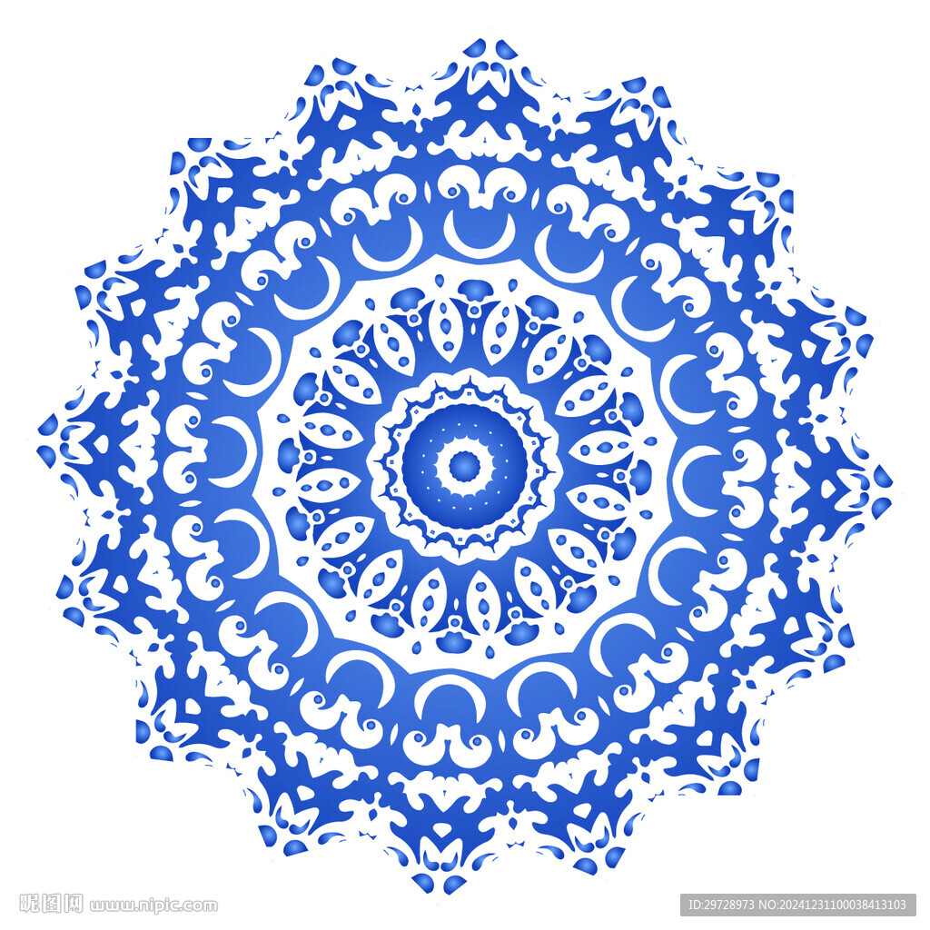 蓝色青花花纹