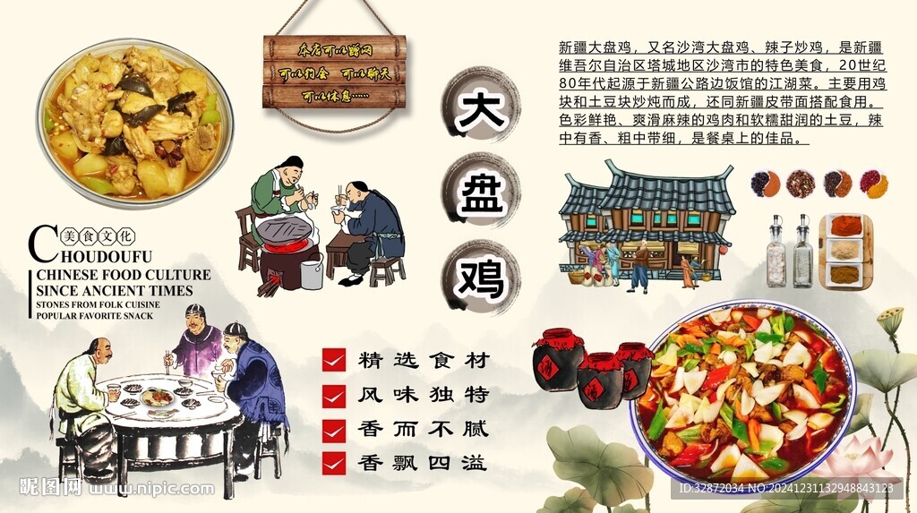大盘鸡背景墙