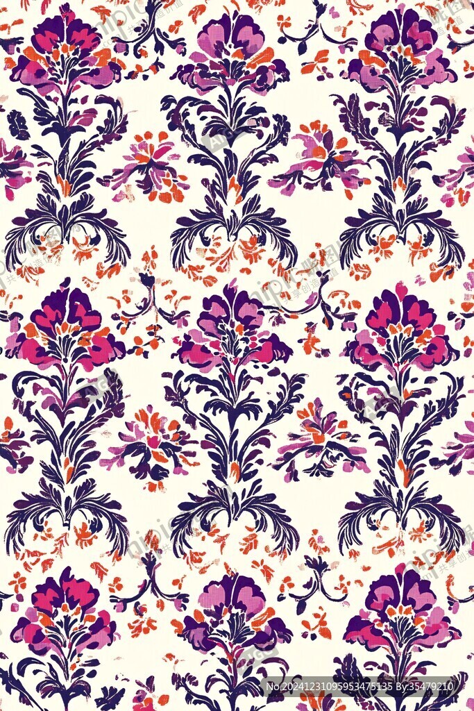 美式自然隐花复古花纹