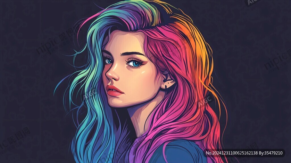 美女潮流插画
