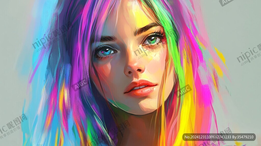 数字美女插画