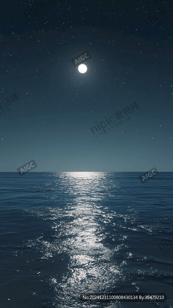 大海大地月光自然