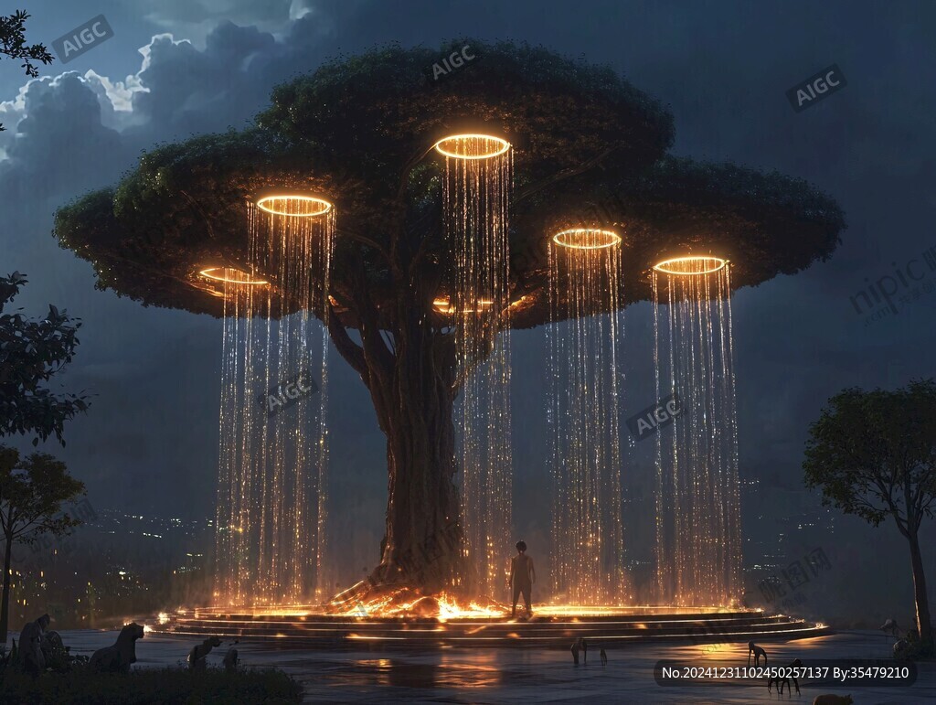 创意科幻树灯装置