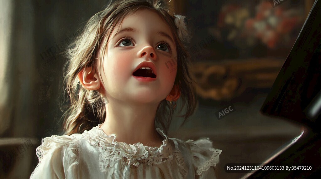 怡然自得的小女孩壁纸