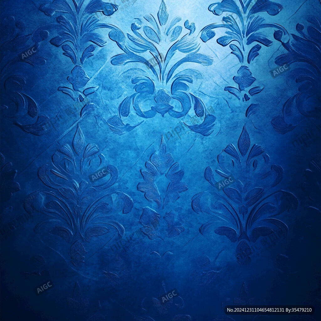 深蓝色浪漫深邃花纹