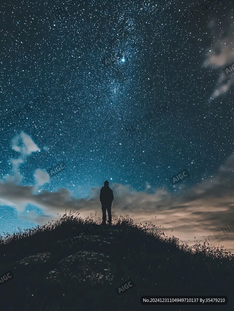 星辰大海男孩背影