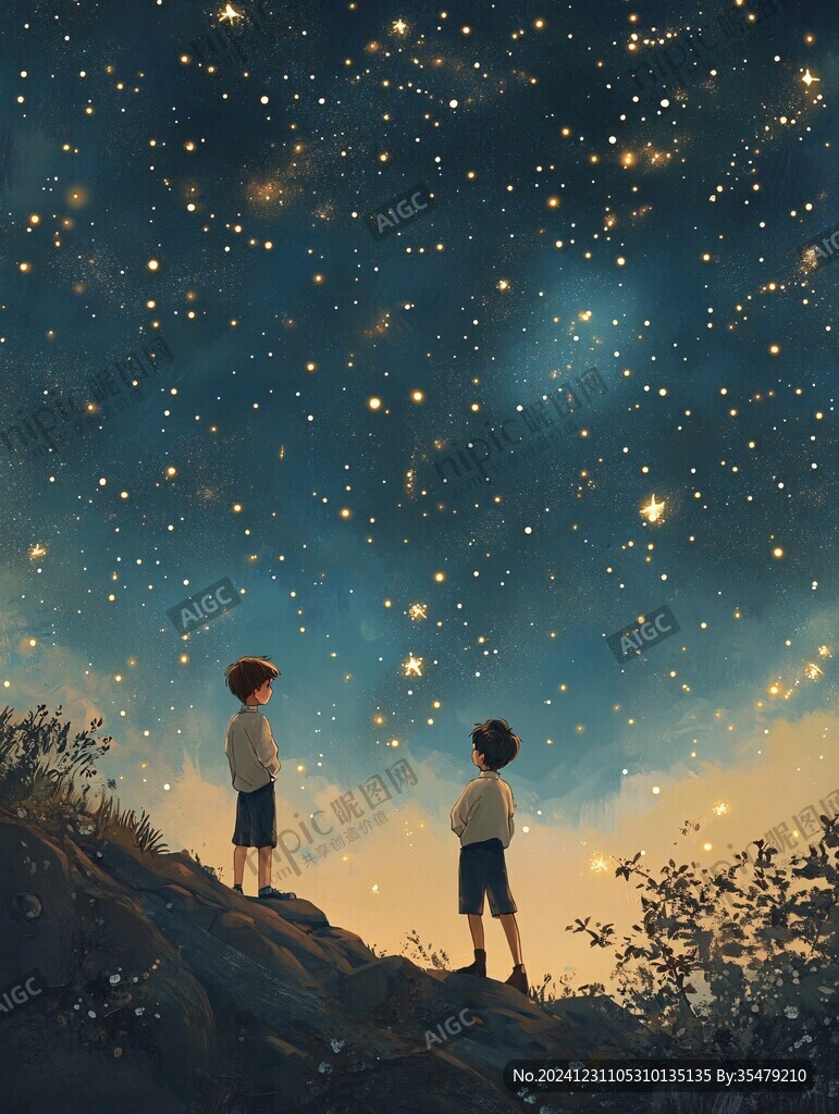 情侣看流星雨