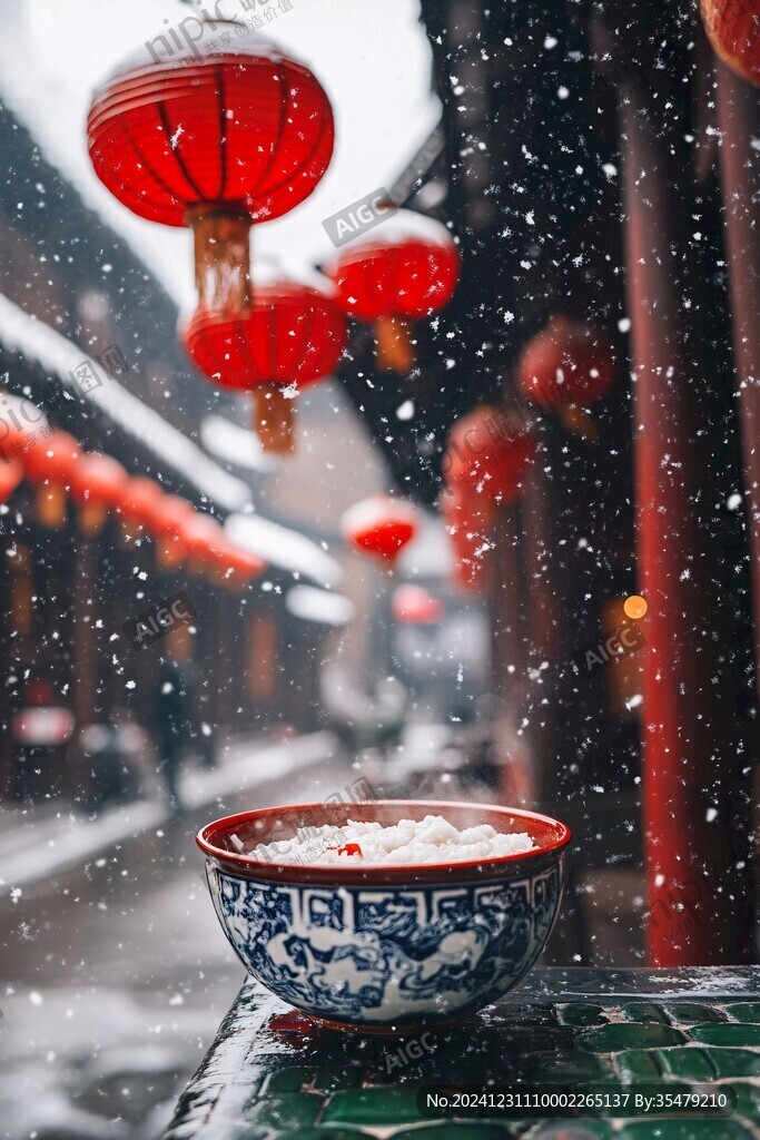 古镇飘雪