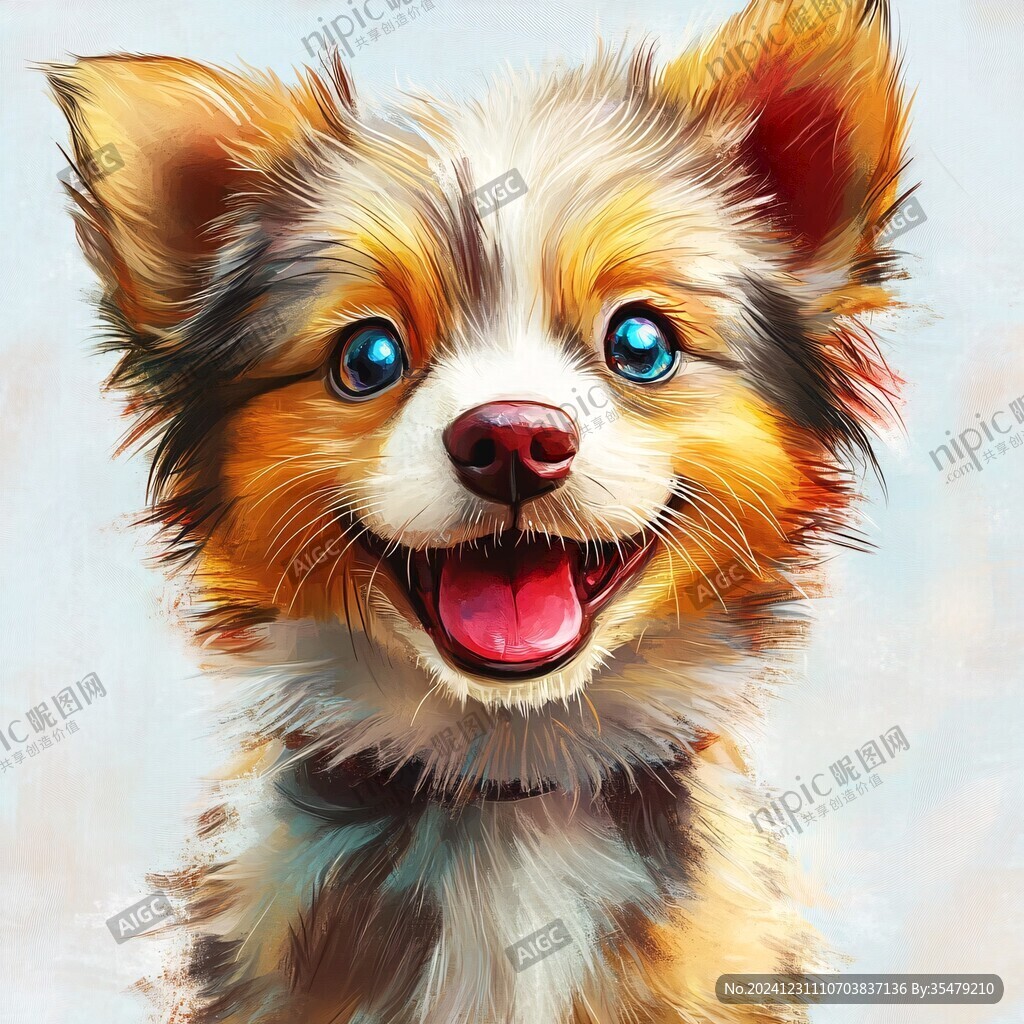 狗狗写实插画