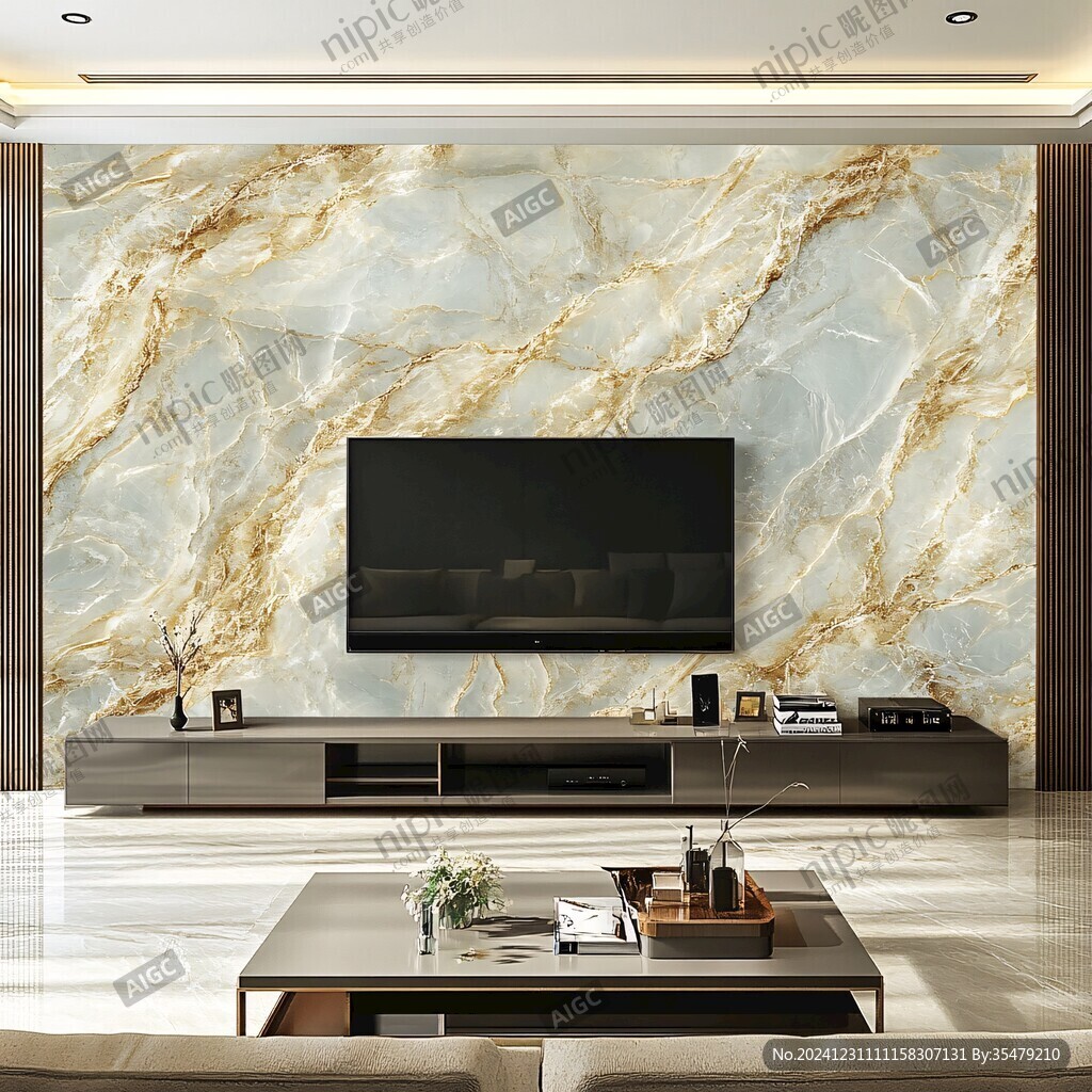 金色大理石瓷砖背景墙