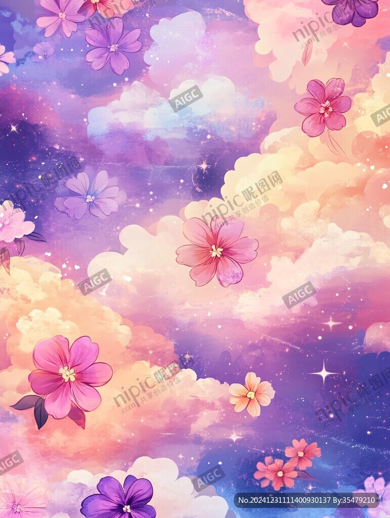 渐变风花朵