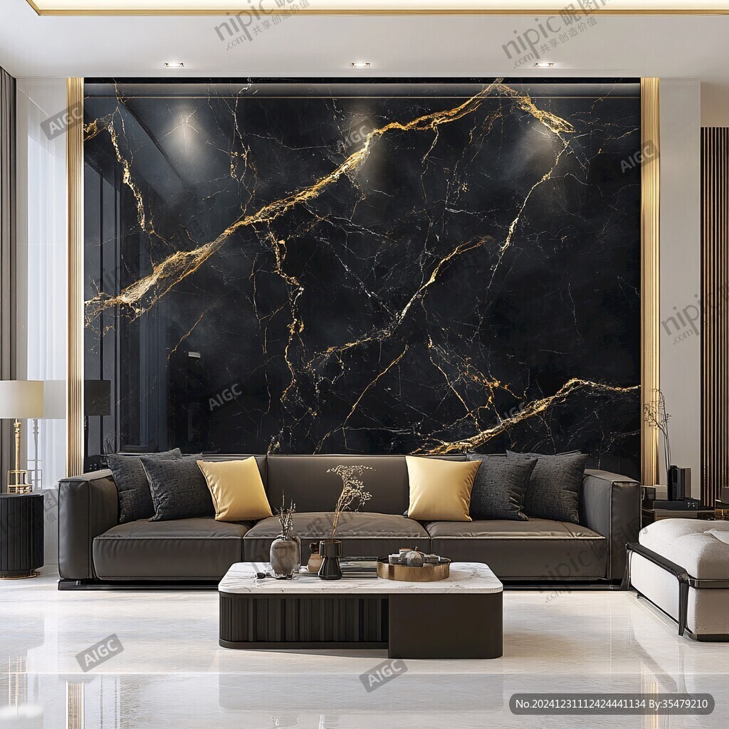 黑金高档大理石背景墙