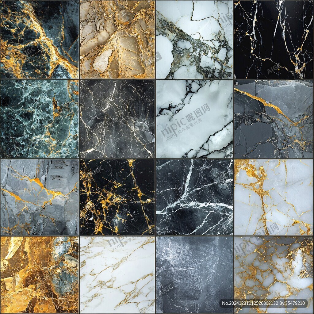 金色网格线条大理石纹