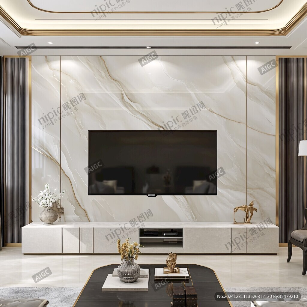 轻奢大理石背景墙