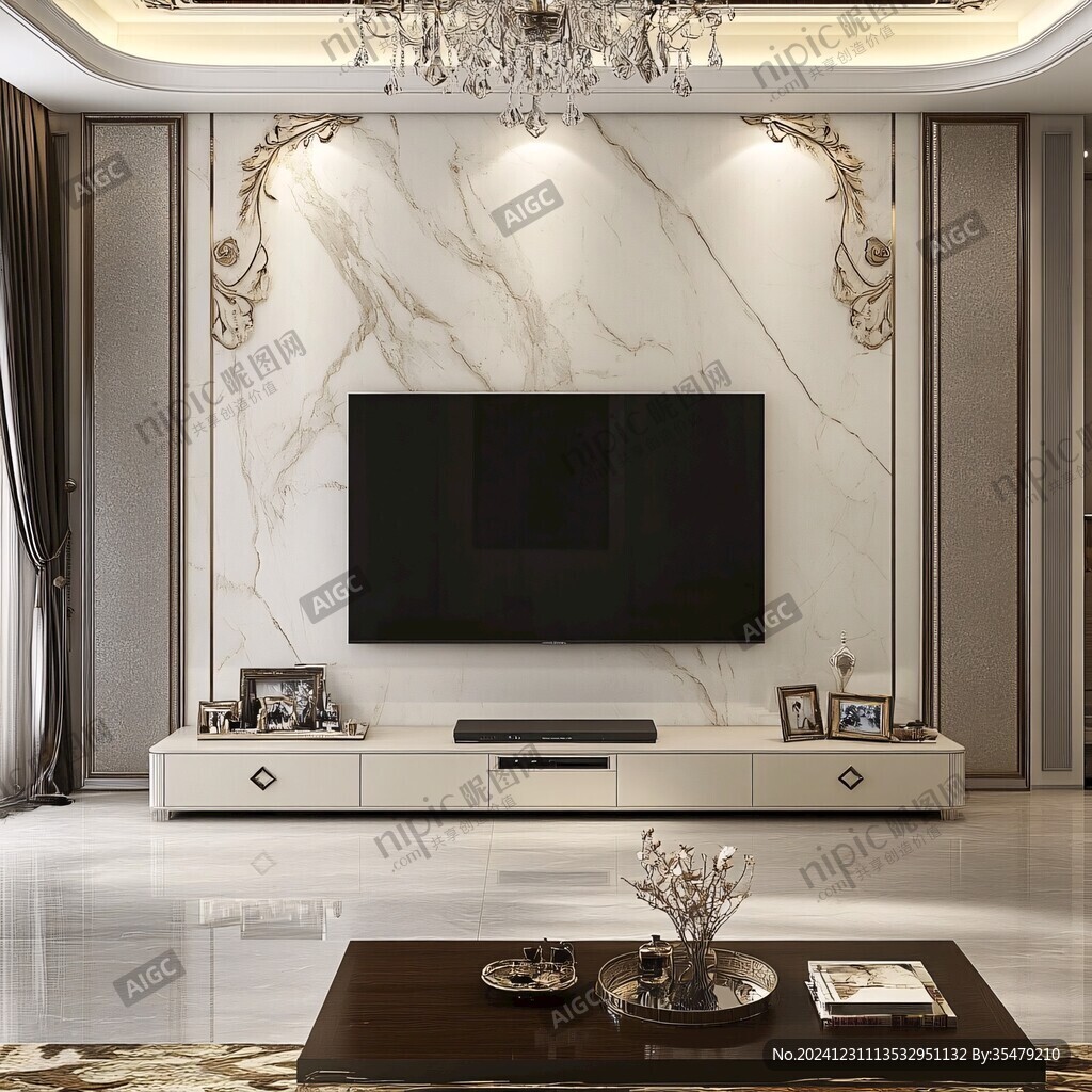 金色大理石瓷砖背景墙