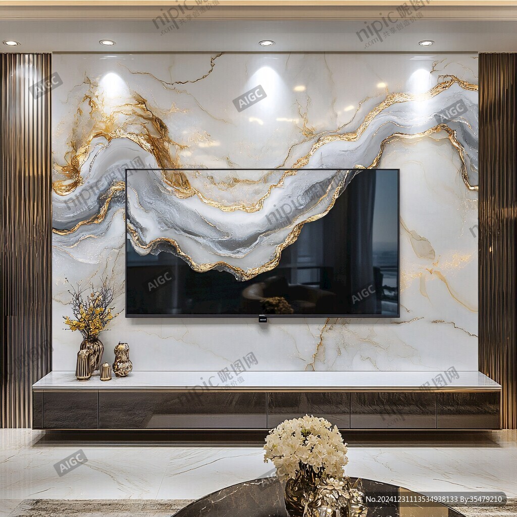 轻奢大理石背景墙