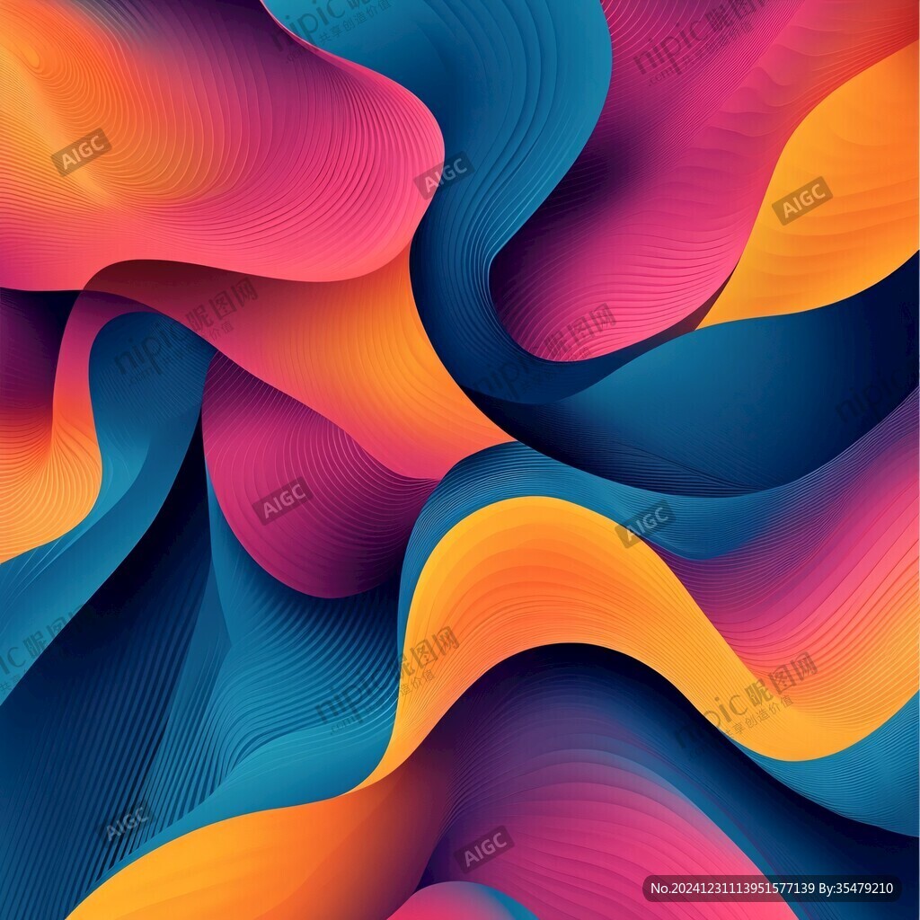 简洁大气拼色曲线纹理