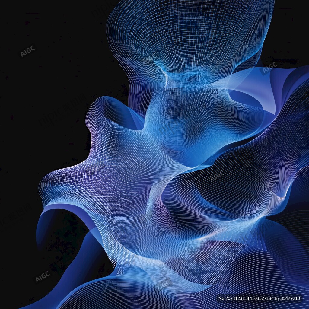 炫彩波浪蓝色渐变纹理