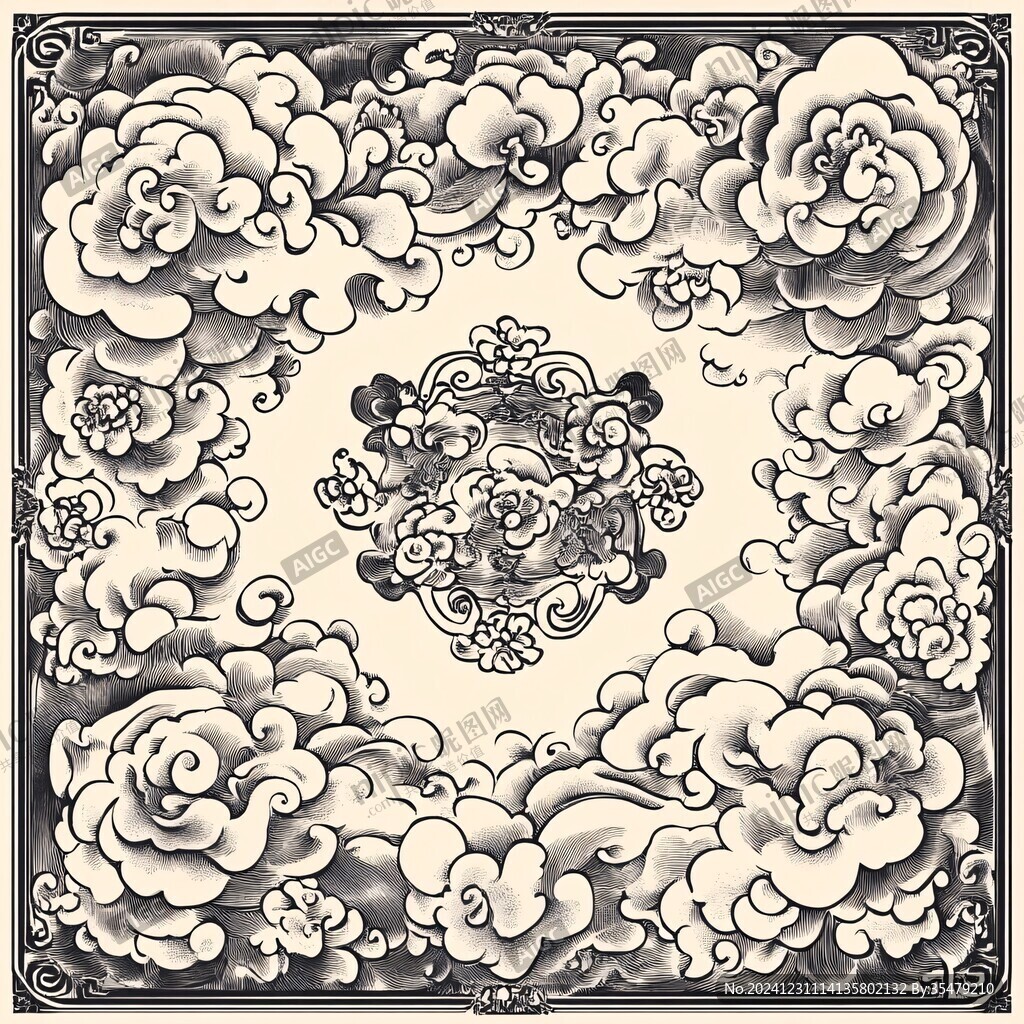 暗纹云团贵气云纹图案