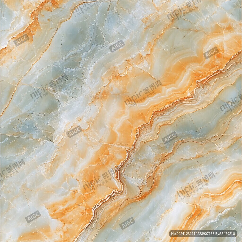 蓝色透光大理石装饰画