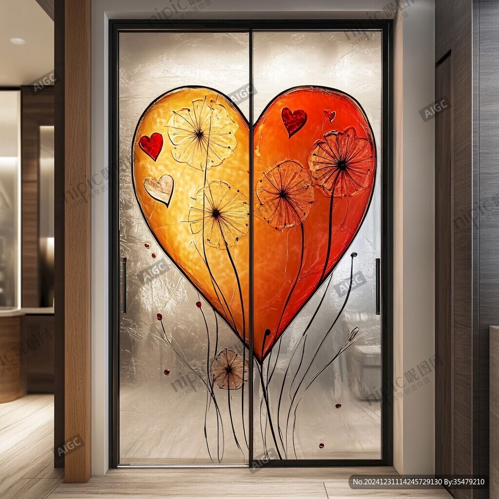 艺术玻璃推拉门