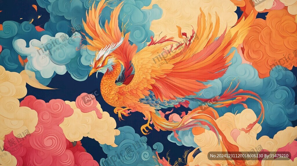 凤凰包装插画