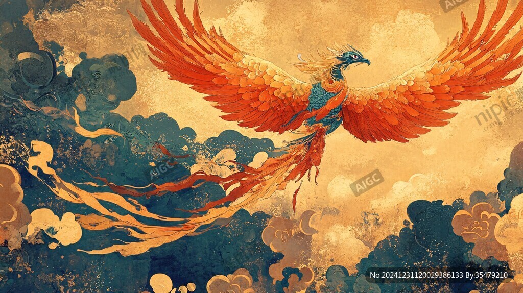 凤凰朱雀插画