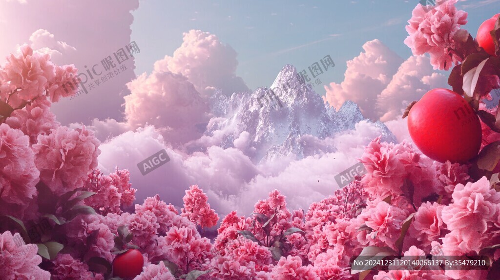 唯美梦幻花田场景
