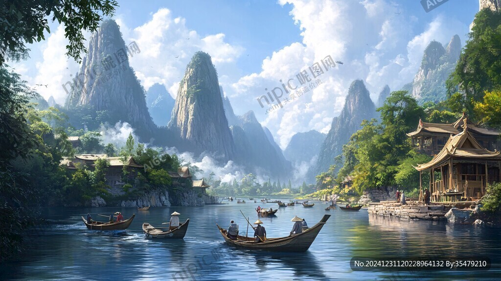 古风山水场景