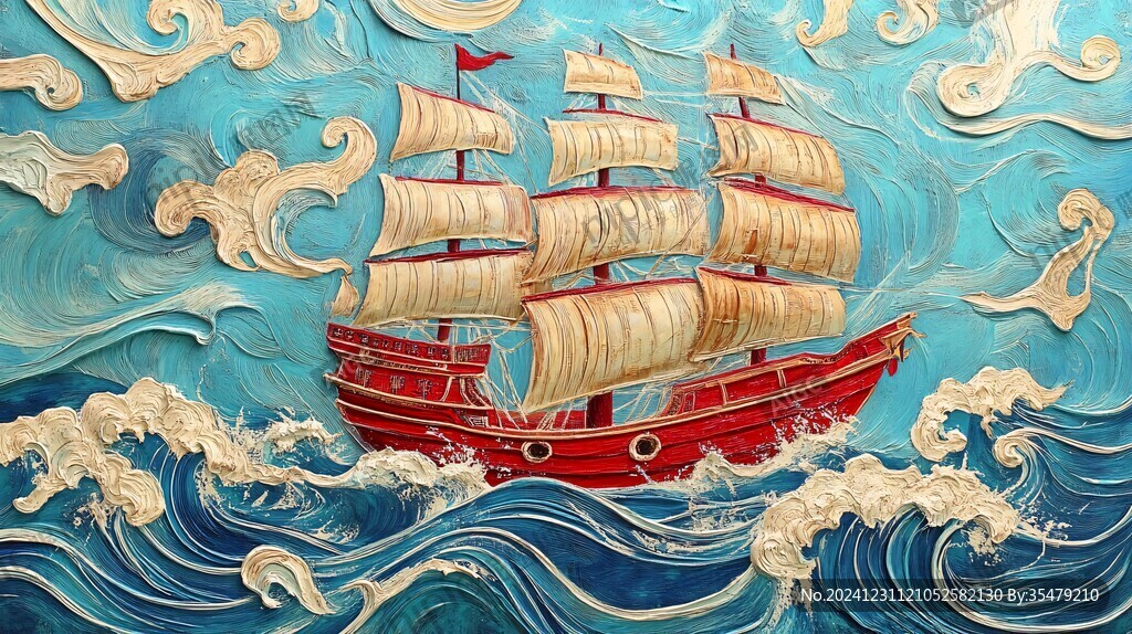 乘风破浪包装插画