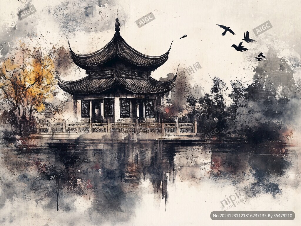 古亭水彩画
