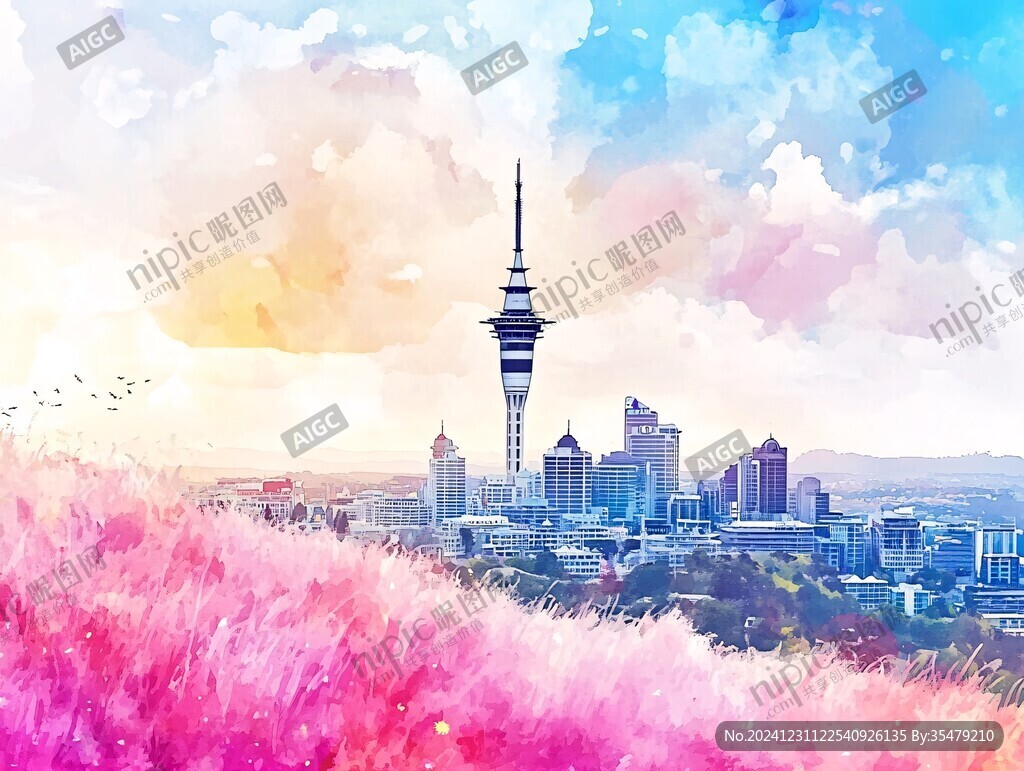 新西兰插画印象景点