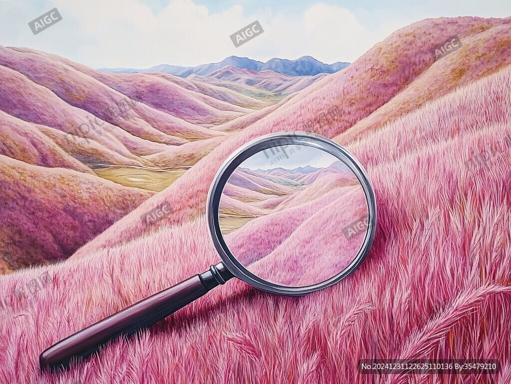 粉红色的超现实风景