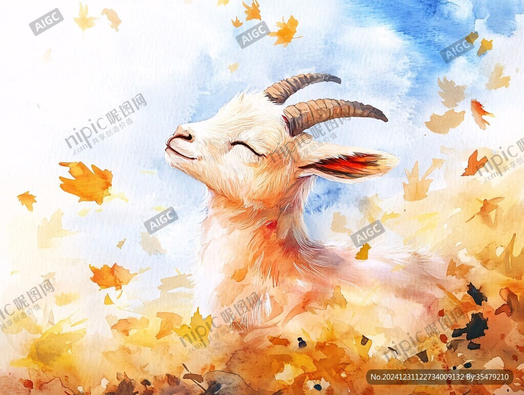 手绘梦幻羊风格装饰画