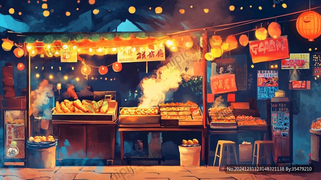 年糕店插画