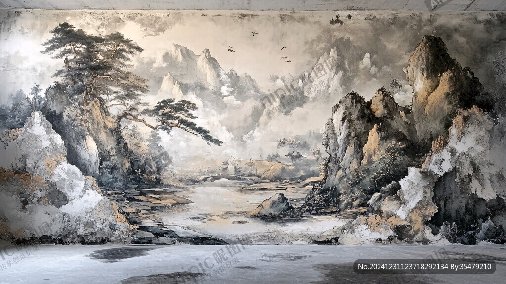 巨幅山水壁画
