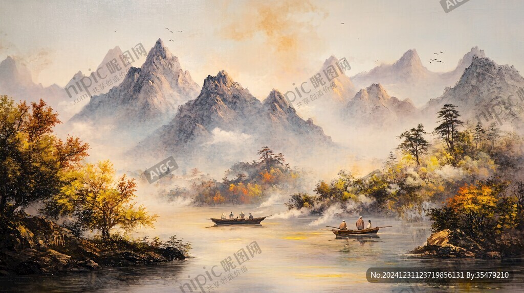 金色山水壁画