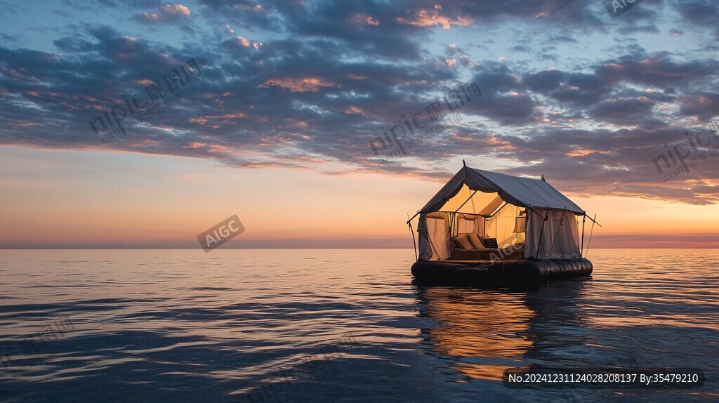 海上浮动草屋