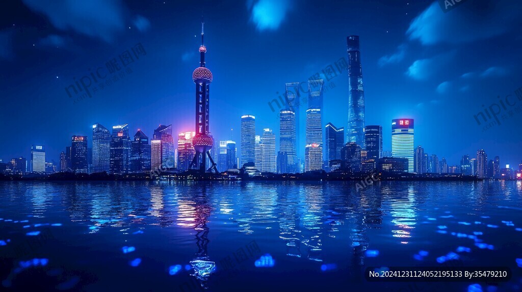 赛博朋克陆家嘴夜景