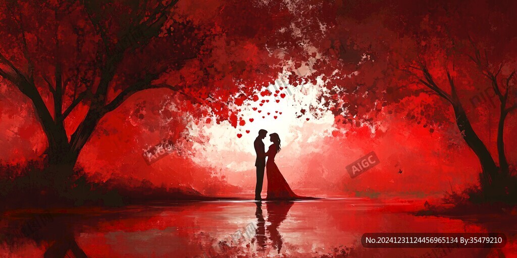 神秘求爱求婚爱情红色