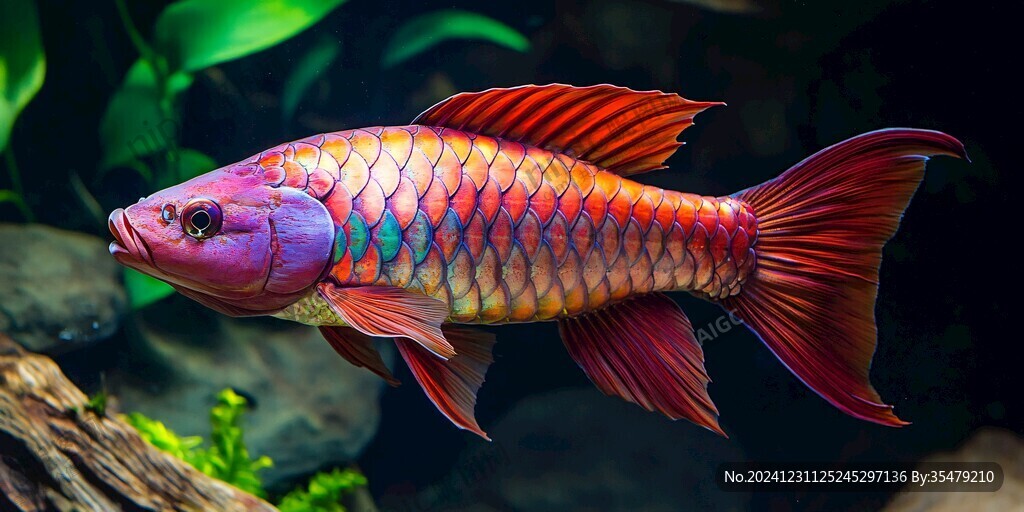 粉红色条纹鱼水族美图