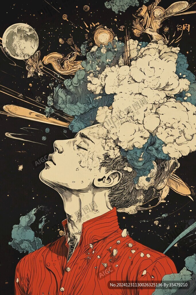 唯美男生插画
