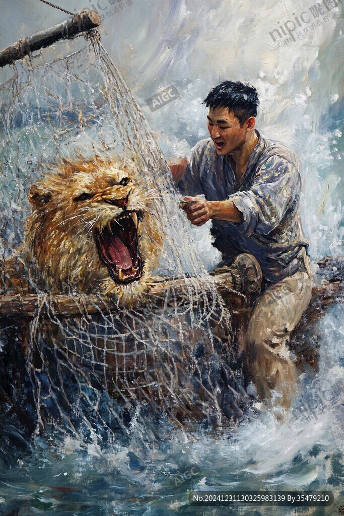 捕鱼装饰画