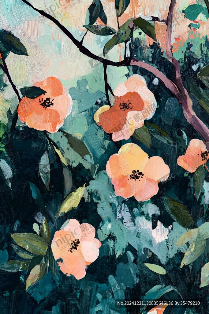 油画风花卉
